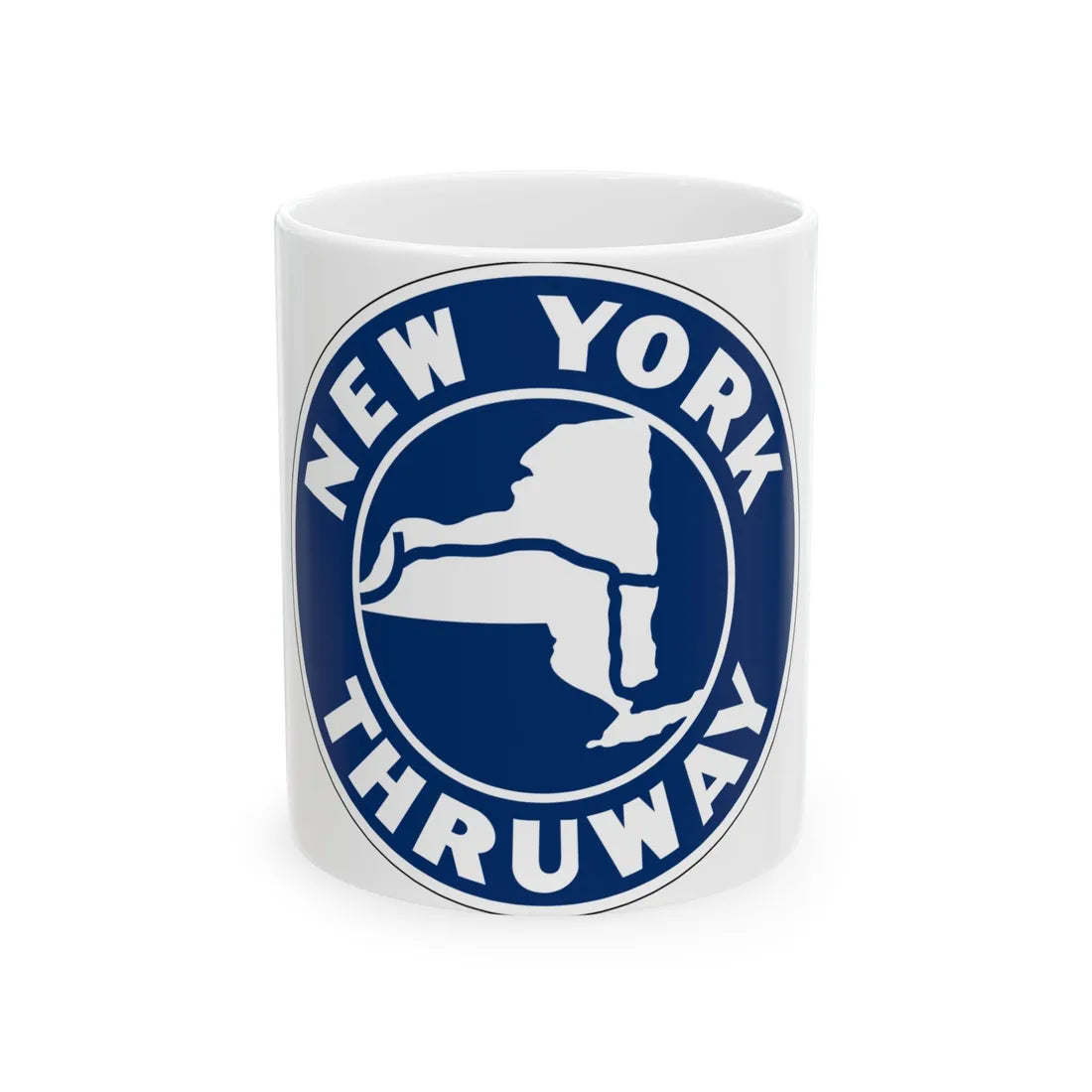 NYS Thruway Sign (New York) (Road Sign) White Coffee Mug 11oz - Go Mug Yourself