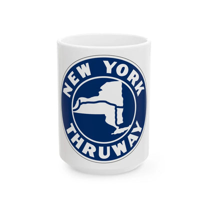 NYS Thruway Sign (New York) (Road Sign) White Coffee Mug 15oz - Go Mug Yourself
