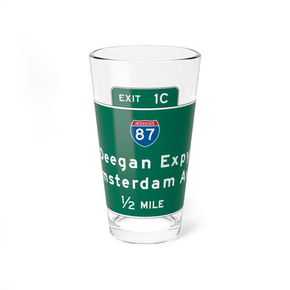 NYSDOT Interchange Advance Guide Signs (New York) (Road Sign) Pint Glass 16oz 16oz - Go Mug Yourself