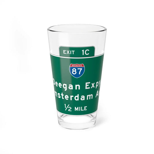 NYSDOT Interchange Advance Guide Signs (New York) (Road Sign) Pint Glass 16oz 16oz - Go Mug Yourself