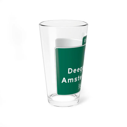 NYSDOT Interchange Advance Guide Signs (New York) (Road Sign) Pint Glass 16oz - Go Mug Yourself