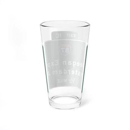 NYSDOT Interchange Advance Guide Signs (New York) (Road Sign) Pint Glass 16oz - Go Mug Yourself