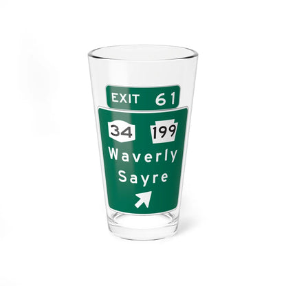 NYSDOT Interchange Exit Direction Sign (New York) (Road Sign) Pint Glass 16oz 16oz - Go Mug Yourself
