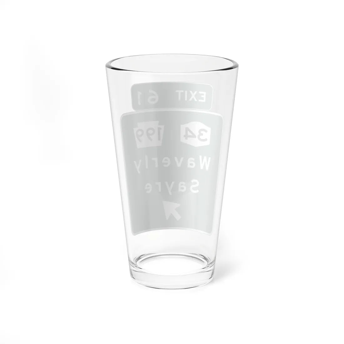 NYSDOT Interchange Exit Direction Sign (New York) (Road Sign) Pint Glass 16oz - Go Mug Yourself