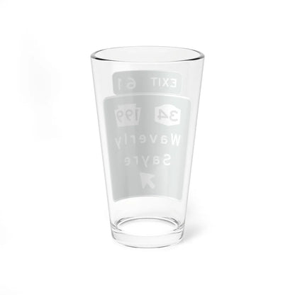 NYSDOT Interchange Exit Direction Sign (New York) (Road Sign) Pint Glass 16oz - Go Mug Yourself