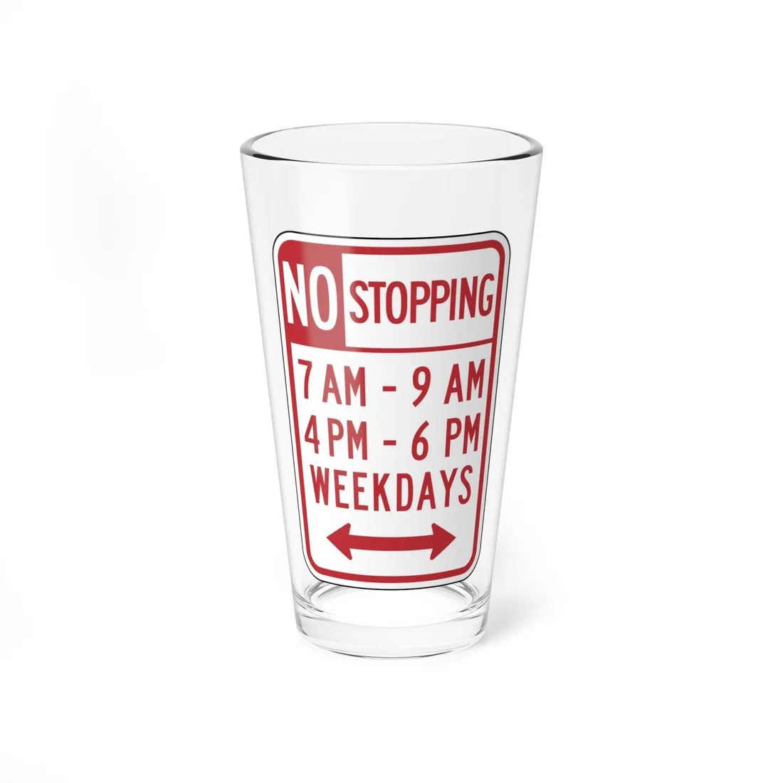 NYSDOT NYP1-8 (New York) (Road Sign) Pint Glass 16oz 16oz - Go Mug Yourself