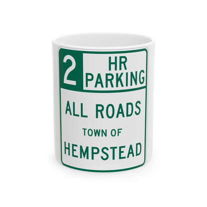 NYSDOT NYP2-8 (New York) (Road Sign) White Coffee Mug 11oz - Go Mug Yourself