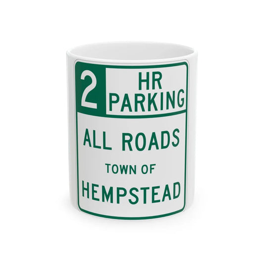 NYSDOT NYP2-8 (New York) (Road Sign) White Coffee Mug 11oz - Go Mug Yourself