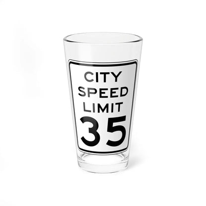 NYSDOT NYR2-4 (New York) (Road Sign) Pint Glass 16oz 16oz - Go Mug Yourself