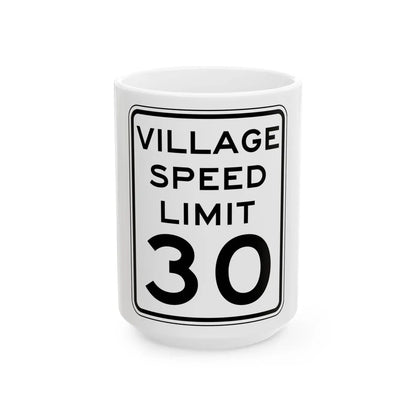 NYSDOT NYR2-5 (New York) (Road Sign) White Coffee Mug 15oz - Go Mug Yourself
