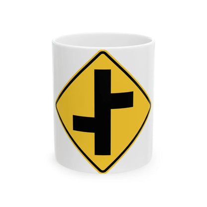 NYSDOT NYW2-10 (New York) (Road Sign) White Coffee Mug 11oz - Go Mug Yourself