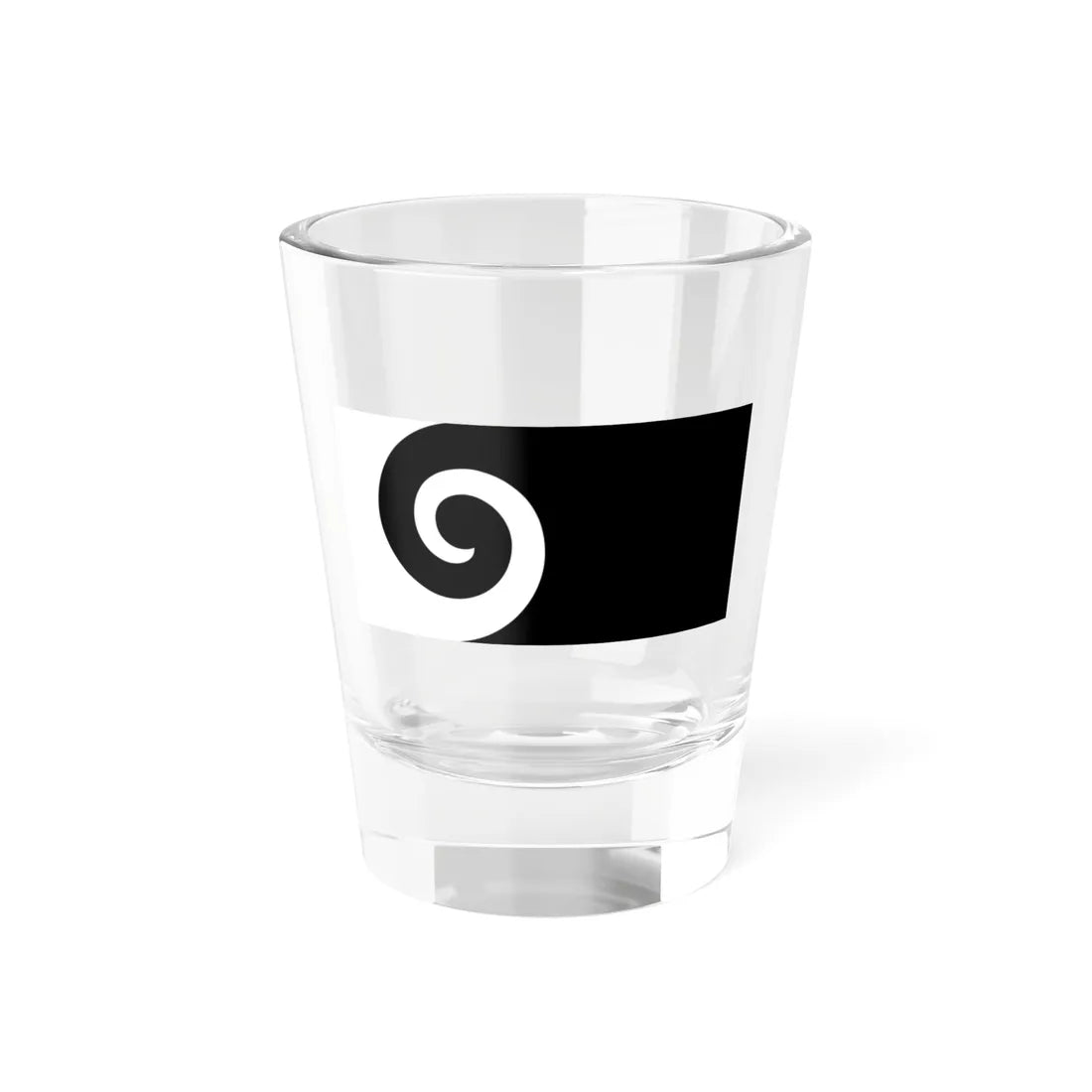 NZ flag design Koru Black by Andrew Fyfe (New Zealand) Shot Glass 1.5oz 1.5oz - Go Mug Yourself