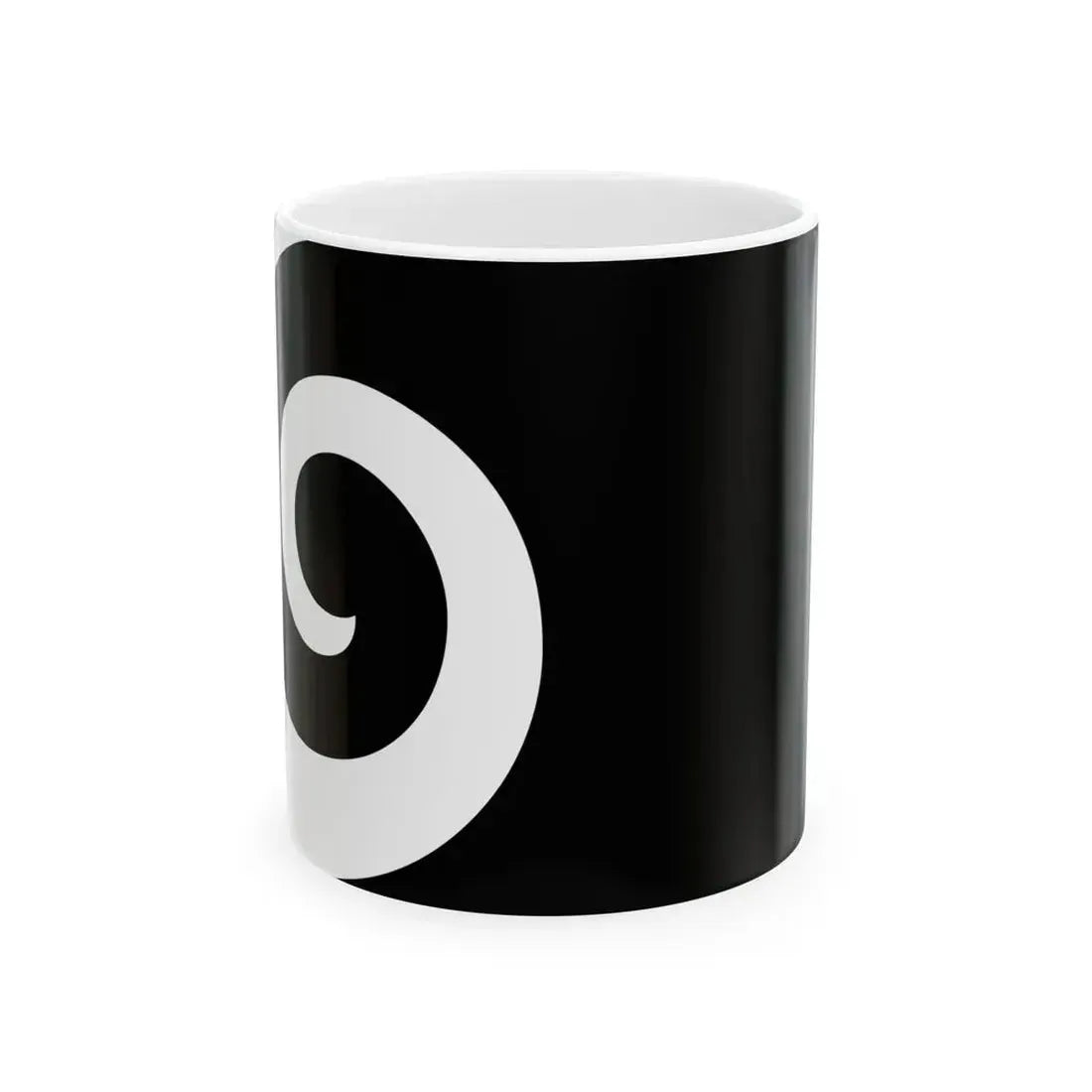 NZ flag design Koru Black by Andrew Fyfe (New Zealand) White Coffee Mug 11oz - Go Mug Yourself