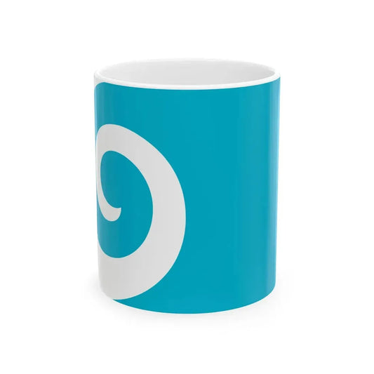 NZ flag design Koru Blue by Andrew Fyfe (New Zealand) White Coffee Mug 11oz - Go Mug Yourself