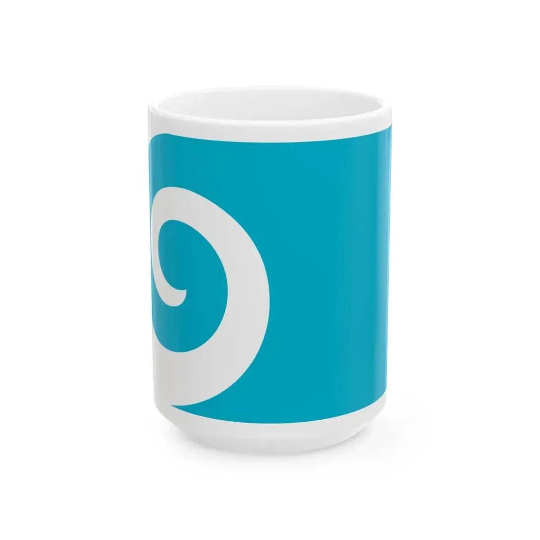 NZ flag design Koru Blue by Andrew Fyfe (New Zealand) White Coffee Mug 15oz - Go Mug Yourself