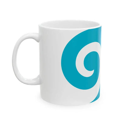 NZ flag design Koru Blue by Andrew Fyfe (New Zealand) White Coffee Mug - Go Mug Yourself
