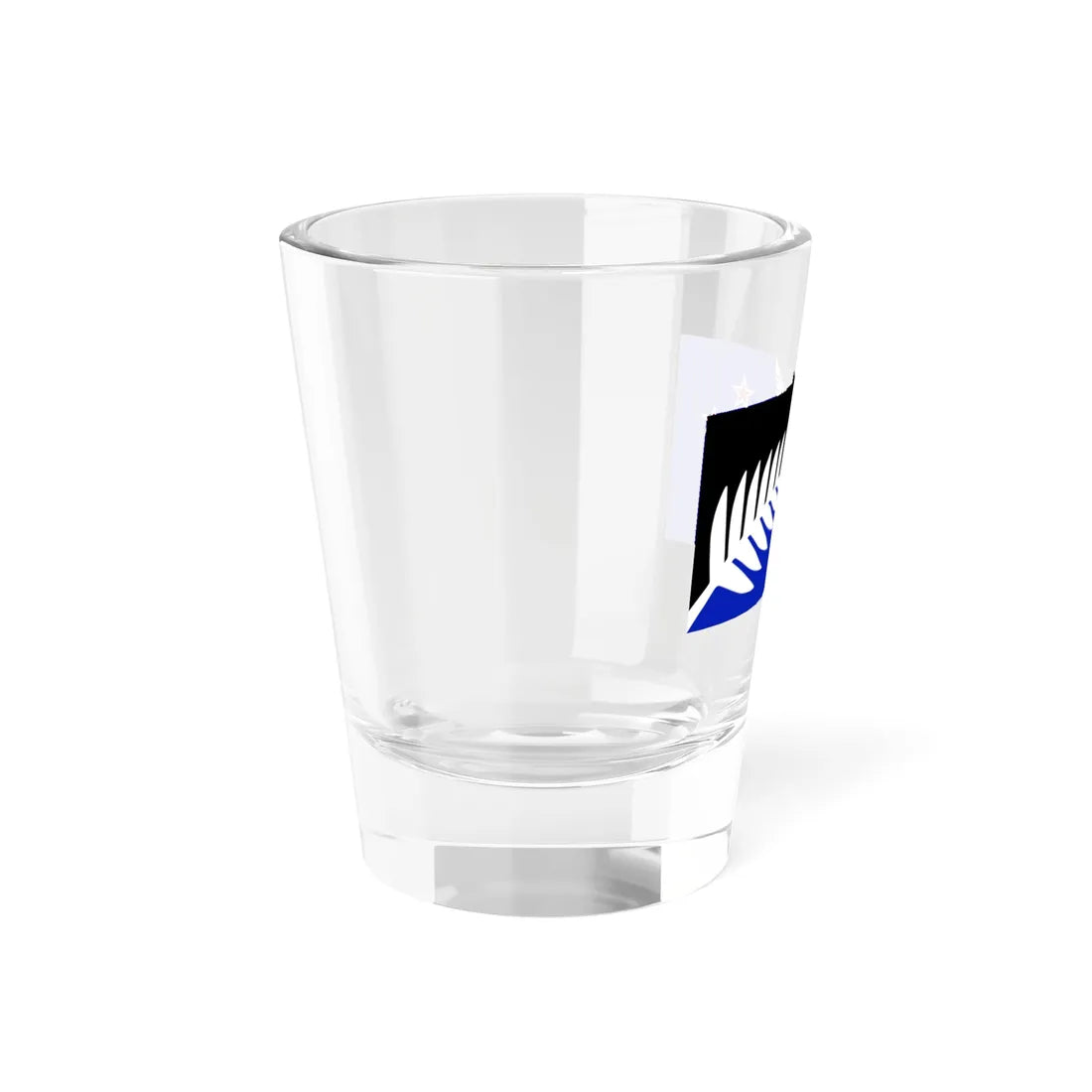 NZ flag design Silver Fern Black White  Blue by Kyle Lockwood (New Zealand) Shot Glass 1.5oz - Go Mug Yourself