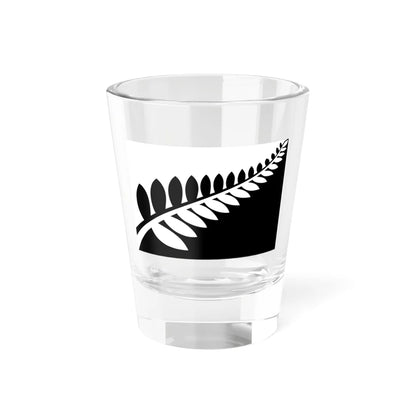 NZ flag design Silver Fern Black  White by Alofi Kanter (New Zealand) Shot Glass 1.5oz 1.5oz - Go Mug Yourself