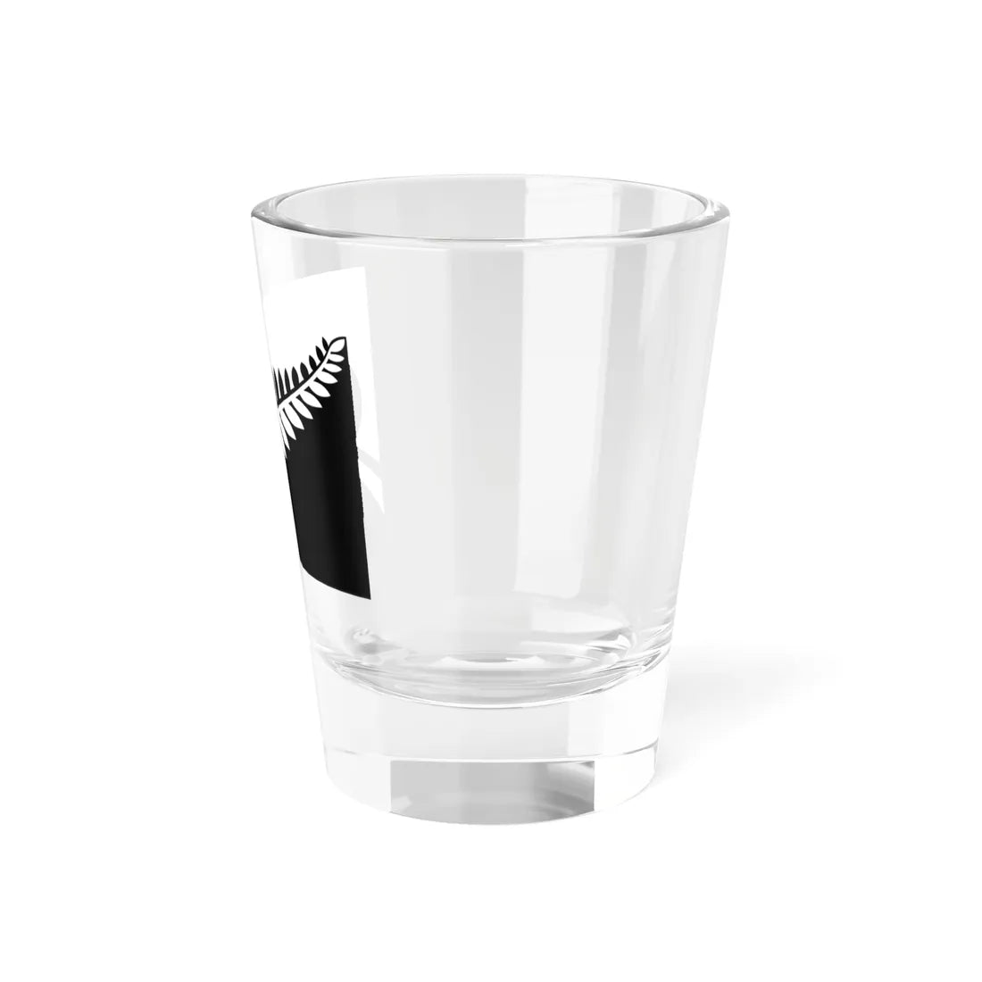 NZ flag design Silver Fern Black  White by Alofi Kanter (New Zealand) Shot Glass 1.5oz - Go Mug Yourself