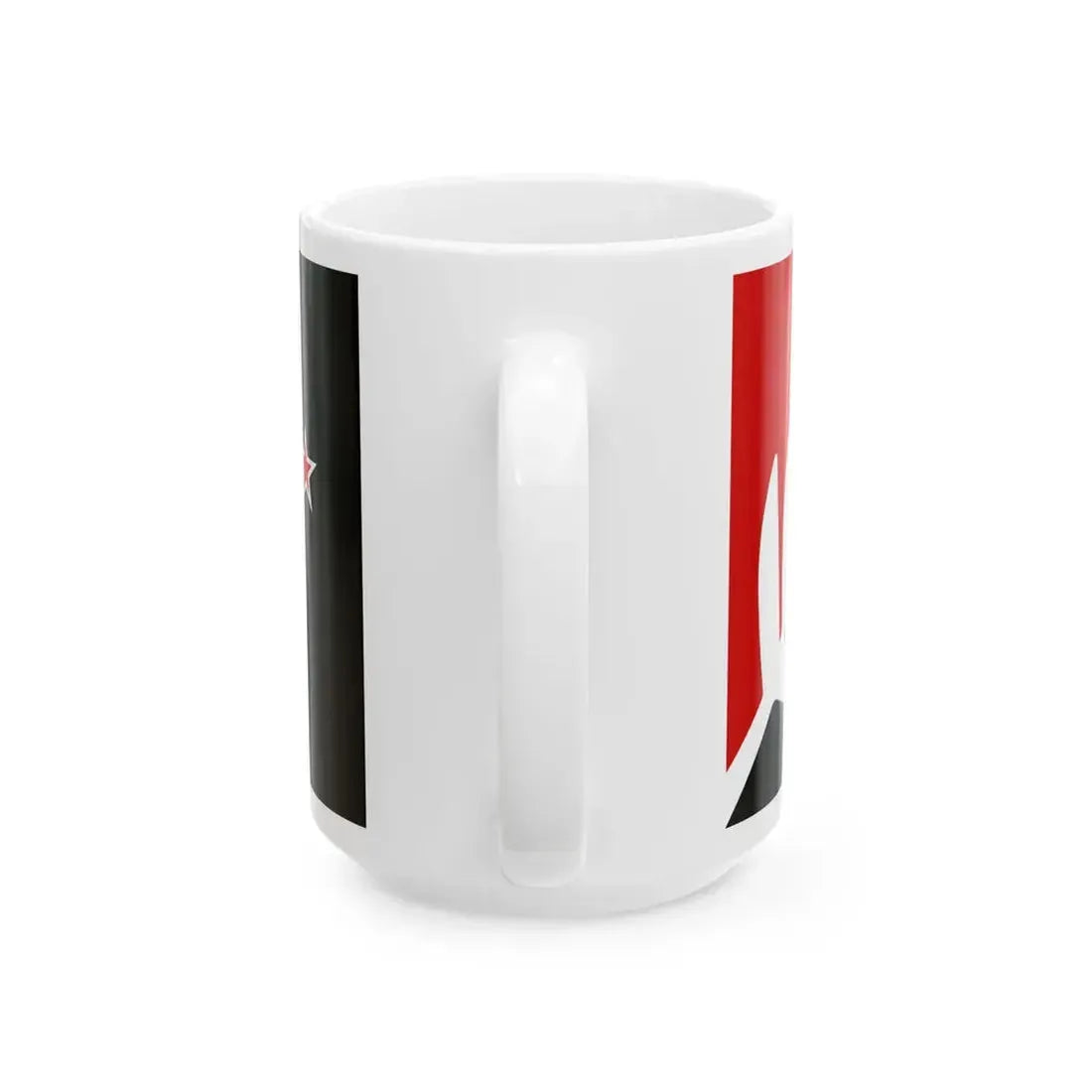 NZ flag design Silver Fern Black White  Red by Kyle Lockwood (New Zealand) White Coffee Mug - Go Mug Yourself