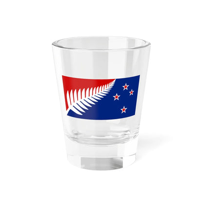 NZ flag design Silver Fern Red White  Blue by Kyle Lockwood (New Zealand) Shot Glass 1.5oz 1.5oz - Go Mug Yourself