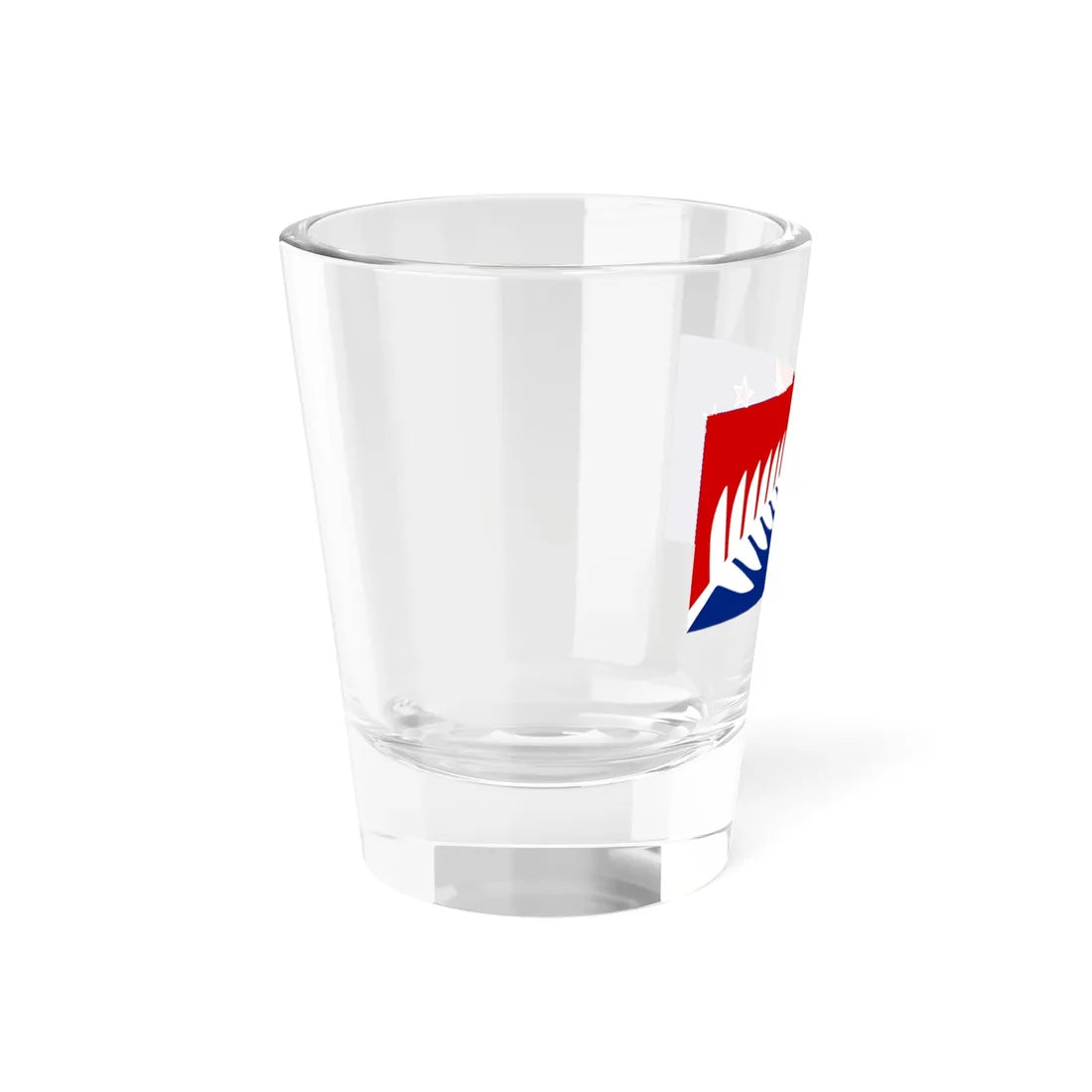 NZ flag design Silver Fern Red White  Blue by Kyle Lockwood (New Zealand) Shot Glass 1.5oz - Go Mug Yourself