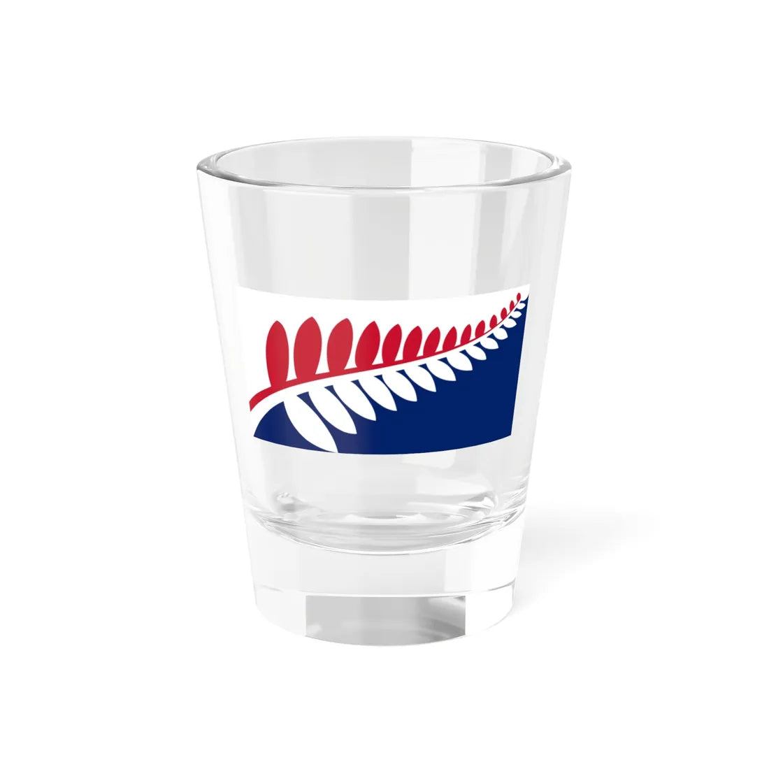 NZ flag design Unity Fern Red  Blue by Paul Jackways redesign (New Zealand) Shot Glass 1.5oz 1.5oz - Go Mug Yourself