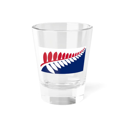NZ flag design Unity Fern Red  Blue by Paul Jackways redesign (New Zealand) Shot Glass 1.5oz 1.5oz - Go Mug Yourself