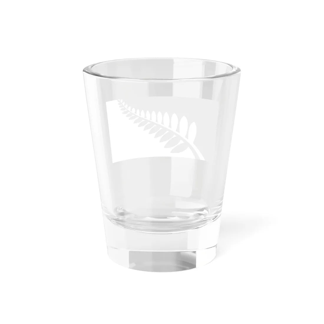 NZ flag design White  Black Fern by Alofi Kanter (New Zealand) Shot Glass 1.5oz - Go Mug Yourself