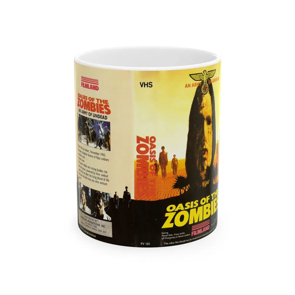 OASIS OF THE ZOMBIES FILMLAND (VHS COVER) - White Coffee Mug-11oz-Go Mug Yourself