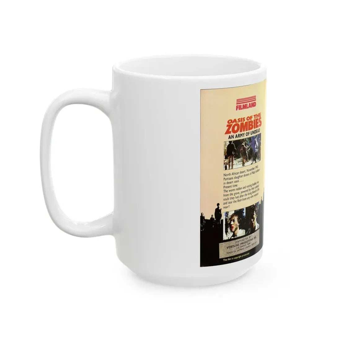 OASIS OF THE ZOMBIES FILMLAND (VHS COVER) - White Coffee Mug - Go Mug Yourself