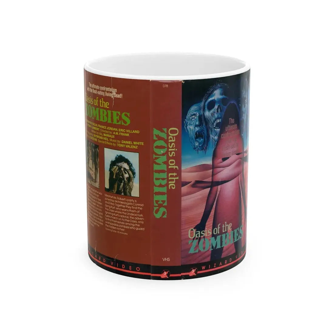 OASIS OF THE ZOMBIES (VHS COVER) - White Coffee Mug 11oz - Go Mug Yourself
