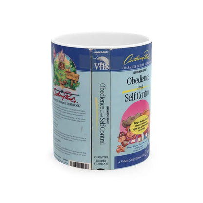 OBEDIENCE AND SELF CONTROL (VHS COVER) - White Coffee Mug 11oz - Go Mug Yourself