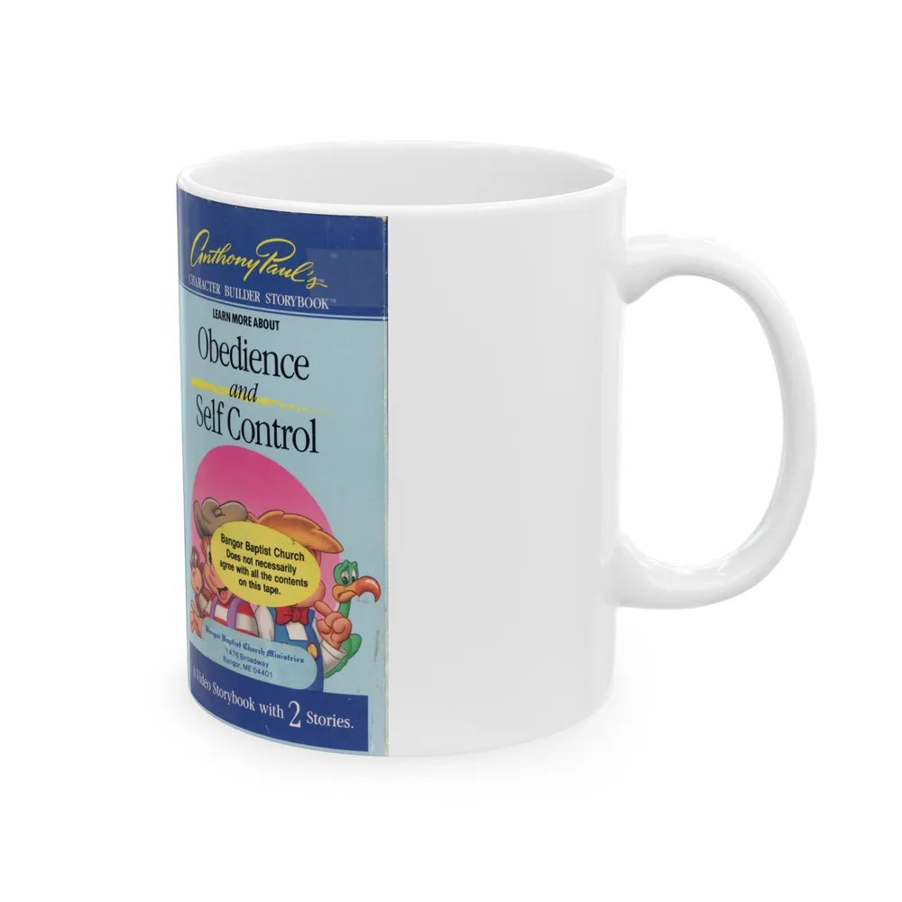 OBEDIENCE AND SELF CONTROL (VHS COVER) - White Coffee Mug-Go Mug Yourself