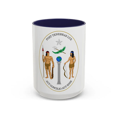 Obverse of the Coat of Arms of Chile (1812-1814) - Accent Coffee Mug 15oz Navy - Go Mug Yourself