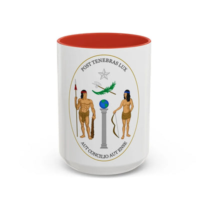 Obverse of the Coat of Arms of Chile (1812-1814) - Accent Coffee Mug 15oz Red - Go Mug Yourself