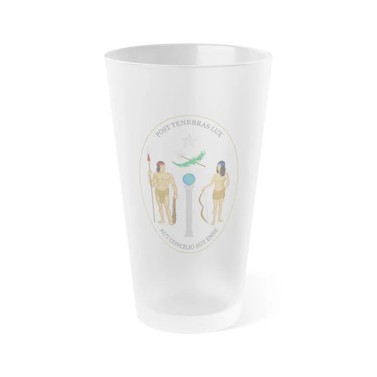 Obverse of the Coat of Arms of Chile (1812-1814) - Frosted Pint Glass 16oz-Go Mug Yourself