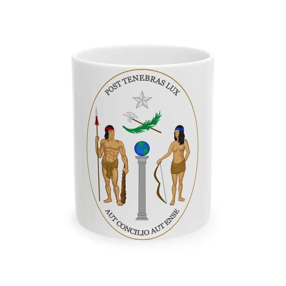 Obverse of the Coat of Arms of Chile (1812-1814) - White Coffee Mug-11oz-Go Mug Yourself