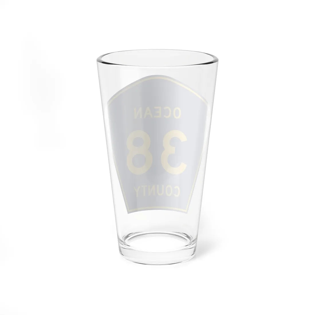 Ocean County Route 38 NJ (New Jersey) (Road Sign) Pint Glass 16oz - Go Mug Yourself