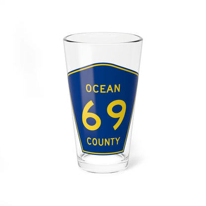 Ocean County Route 69 NJ (New Jersey) (Road Sign) Pint Glass 16oz 16oz - Go Mug Yourself