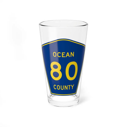 Ocean County Route 80 NJ (New Jersey) (Road Sign) Pint Glass 16oz 16oz - Go Mug Yourself