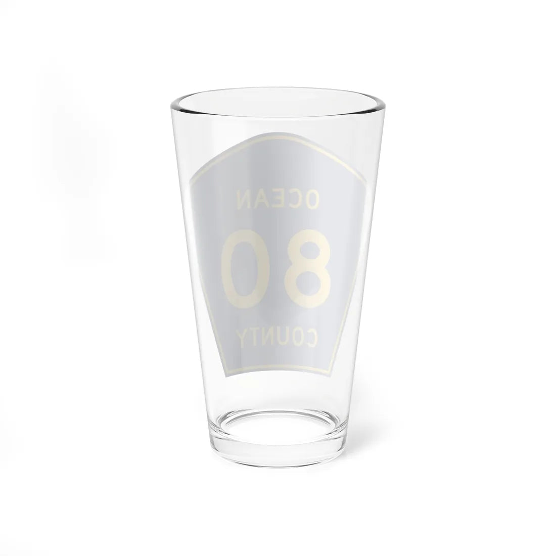Ocean County Route 80 NJ (New Jersey) (Road Sign) Pint Glass 16oz - Go Mug Yourself