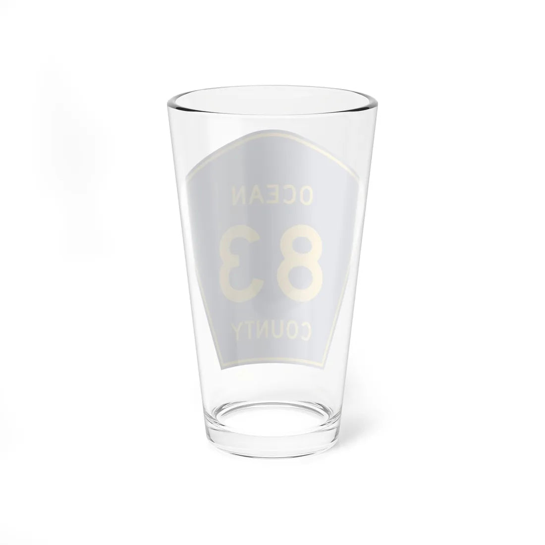 Ocean County Route 83 NJ (New Jersey) (Road Sign) Pint Glass 16oz - Go Mug Yourself