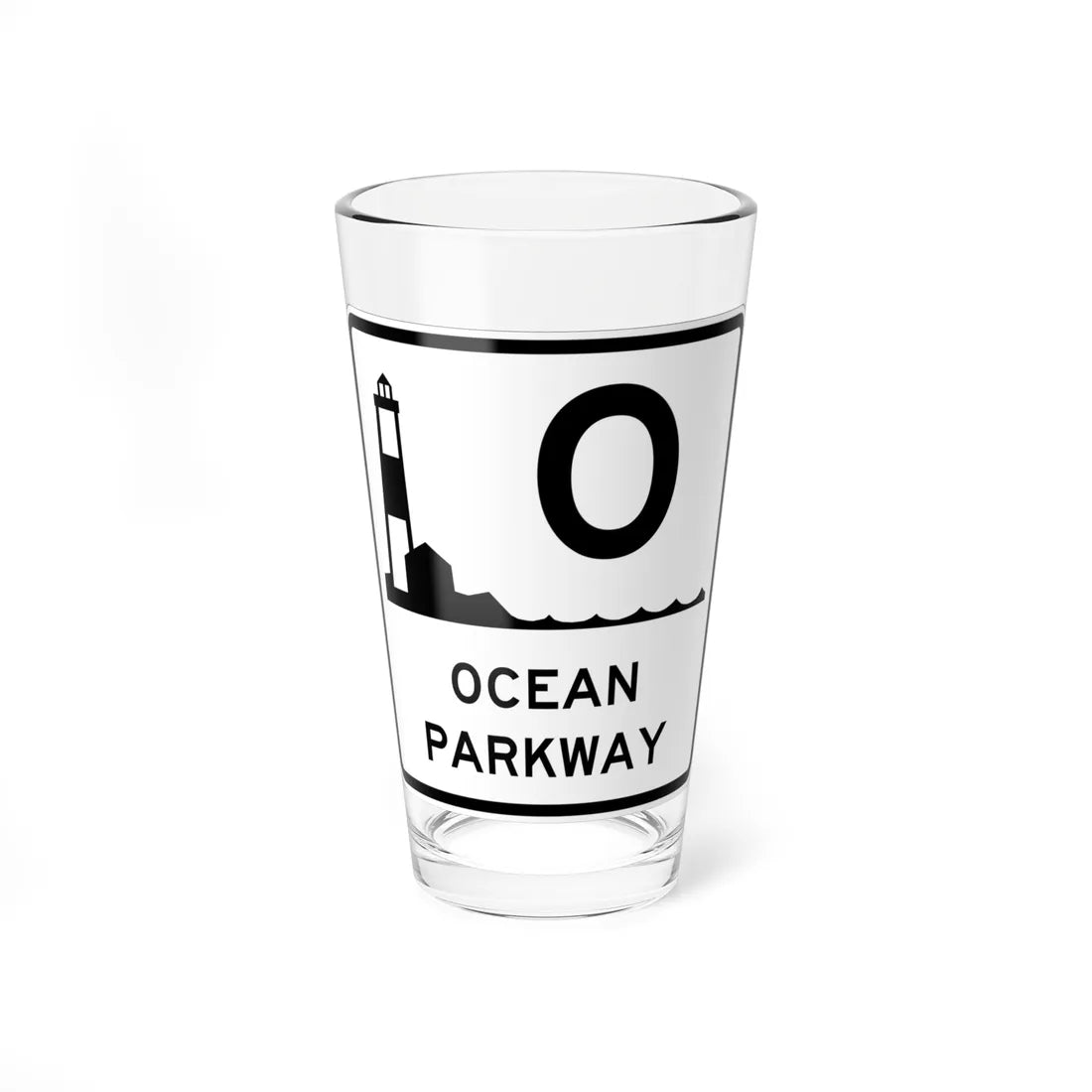 Ocean Pkwy Shield (New York) (Road Sign) Pint Glass 16oz 16oz - Go Mug Yourself