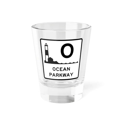 Ocean Pkwy Shield (New York) (Road Sign) Shot Glass 1.5oz 1.5oz - Go Mug Yourself