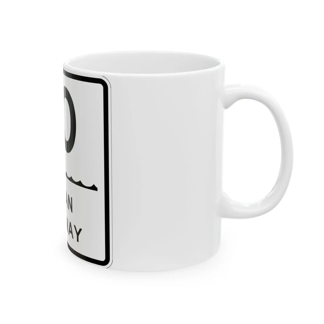 Ocean Pkwy Shield (New York) (Road Sign) White Coffee Mug - Go Mug Yourself