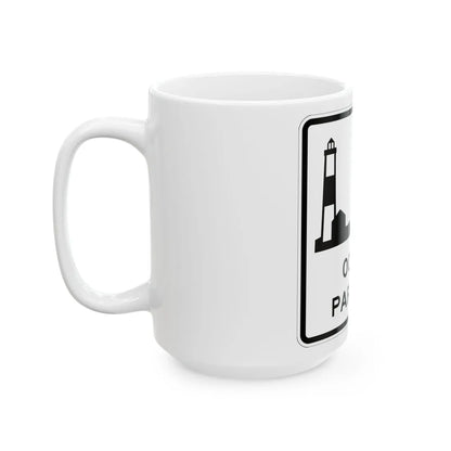Ocean Pkwy Shield (New York) (Road Sign) White Coffee Mug - Go Mug Yourself