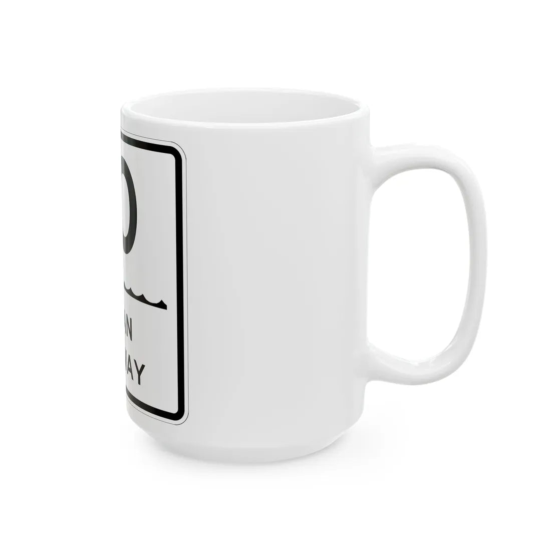 Ocean Pkwy Shield (New York) (Road Sign) White Coffee Mug - Go Mug Yourself