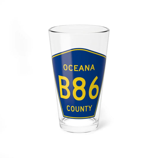 Oceana County B-86 (Michigan) (Road Sign) Pint Glass 16oz 16oz - Go Mug Yourself