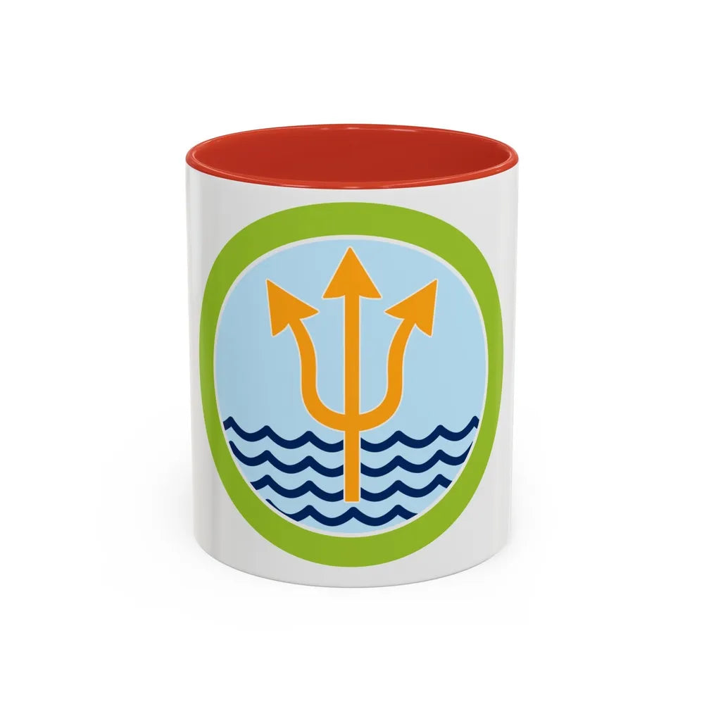 Oceanography (Boy Scout Merit Badge) Accent Coffee Mug-11oz-Red-Go Mug Yourself